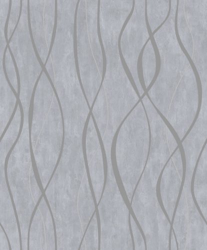 Galerie SPECIAL FX 2 vinyl, vlies anyagú, szürke, ezüst színű, hullámos, vonalas, Modern tapéta