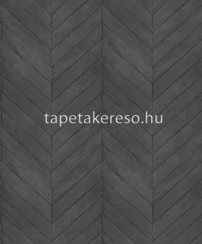 Galeria Wallcoverings Natural Fx 2 vlies, vinyl anyagú szürke, fekete színű chevron, famintás modern tapéta