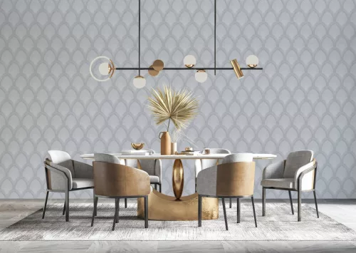 Galerie SPECIAL FX 2 vinyl, vlies anyagú, szürke, ezüst színű, art deco, Modern tapéta