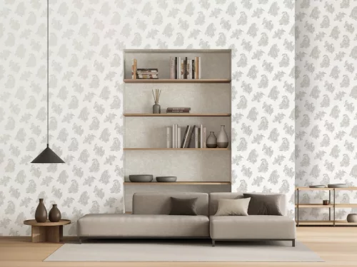Galerie Palazzo 2 vinyl, vlies anyagú, szürke, beige színű, leveles, barokk, Klasszikus tapéta