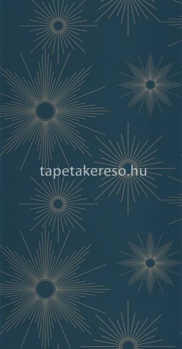 Caselio GOLDEN AGE vlies, vinyl anyagú kék, arany színű napocska modern tapéta