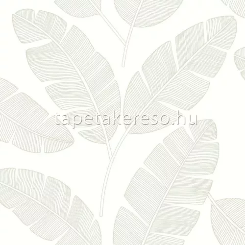 Caselio GREEN & CO vinyl, vlies anyagú fehér, zöld színű leveles modern tapéta