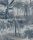 Prestige Wallcoverings Blossom vlies anyagú kék, szürke színű fás, leveles modern tapéta