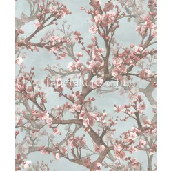   Prestige Wallcoverings Blossom vlies anyagú kék, barna, rózsaszín színű virágos modern tapéta