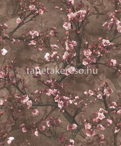 Prestige Wallcoverings Blossom vlies anyagú barna, rózsaszín színű virágos modern tapéta