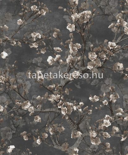 Prestige Wallcoverings Blossom vlies anyagú szürke, barna, fehér színű virágos modern tapéta