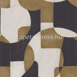   Casadeco Gallery vlies anyagú beige, barna, fekete, arany színű geometriai modern tapéta