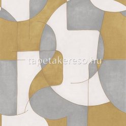  Casadeco Gallery vlies anyagú fehér, szürke, okker színű geometriai modern tapéta
