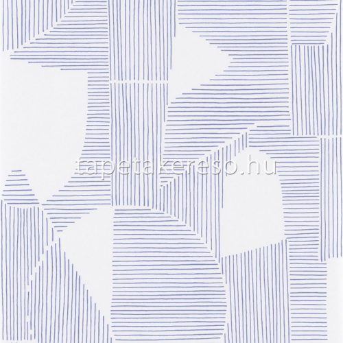 Casadeco Gallery vlies anyagú kék, fehér színű vonalas, geometriai modern tapéta