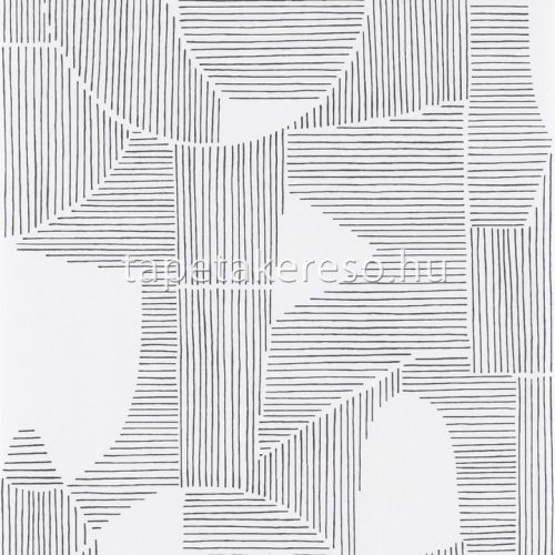 Casadeco Gallery vlies anyagú fehér, fekete színű vonalas, geometriai modern tapéta