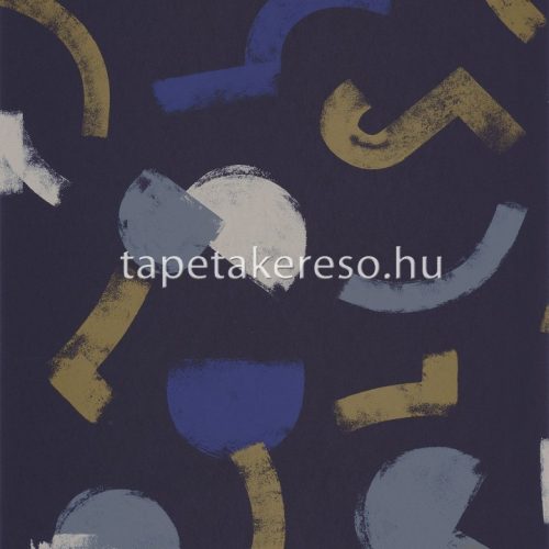 Casadeco Gallery vlies anyagú kék, arany, beige színű geometriai modern tapéta