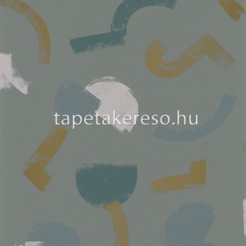 Casadeco Gallery vlies anyagú zöld, beige, arany színű geometriai modern tapéta