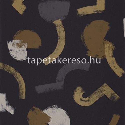 Casadeco Gallery vlies anyagú fekete, barna, beige, arany színű geometriai modern tapéta