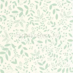   Caselio GREEN LIFE 2 vlies, vinyl anyagú fehér, zöld színű leveles modern, natural tapéta