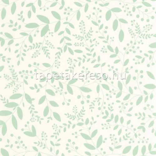 Caselio GREEN LIFE 2 vlies, vinyl anyagú fehér, zöld színű leveles modern, natural tapéta