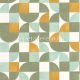 Caselio GREEN LIFE 2 vlies, vinyl anyagú fehér, mustársárga, zöld, türkiz színű geometriai modern, natural tapéta
