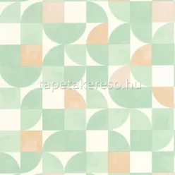   Caselio GREEN LIFE 2 vlies, vinyl anyagú fehér, zöld, beige színű geometriai modern, natural tapéta