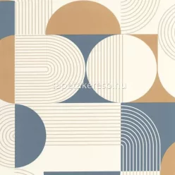   Caselio Graphic vinyl, vlies anyagú fehér, kék, barna színű geometriai modern tapéta