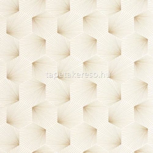 Caselio Graphic vinyl, vlies anyagú fehér, arany színű art deco, geometriai modern tapéta