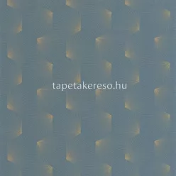   Caselio Graphic vinyl, vlies anyagú kék, arany színű art deco, geometriai modern tapéta
