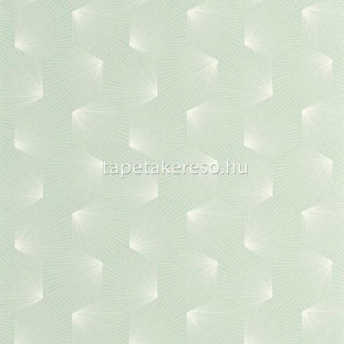 Caselio Graphic vinyl, vlies anyagú zöld, fehér színű art deco, geometriai modern tapéta