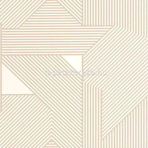 Caselio Graphic vinyl, vlies anyagú beige, fehér színű geometriai modern tapéta