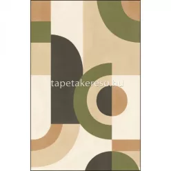   Caselio Graphic vlies anyagú beige, zöld, fekete színű geometriai modern poszter
