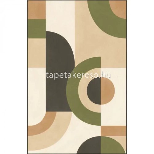Caselio Graphic vlies anyagú beige, zöld, fekete színű geometriai modern poszter