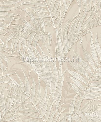 Design ID Grace vlies anyagú beige, fehér színű leveles modern tapéta