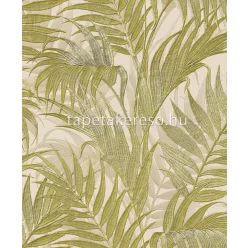   Design ID Grace vlies anyagú beige, zöld színű leveles modern tapéta