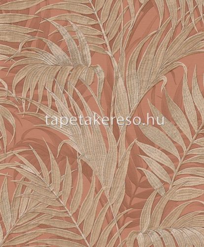Design ID Grace vlies anyagú beige, barack színű leveles modern tapéta