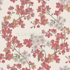   Design ID Grace vlies anyagú beige, zöld, piros színű virágos modern tapéta