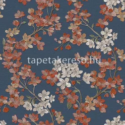   Design ID Grace vlies anyagú kék, beige, zöld, narancssárga színű virágos modern tapéta