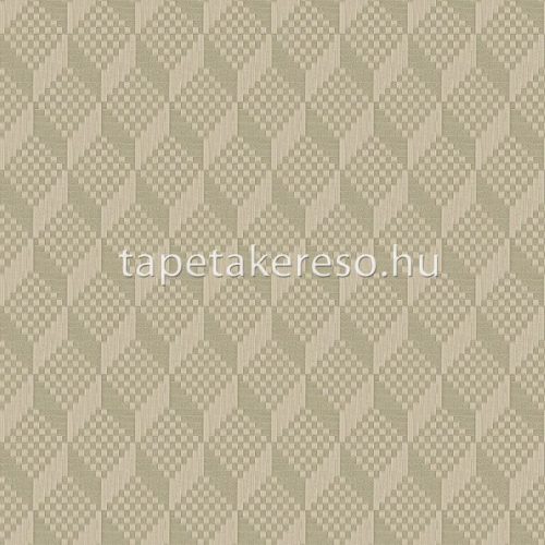 Design ID Grace vlies anyagú beige, zöld színű 3d, geometriai modern tapéta