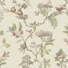 Graham & Brown Laura Ashley Signature Vol.1 vlies anyagú, zöld, beige, piros, barack színű, madaras, ágas, Romantikus tapéta