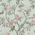 Graham & Brown Laura Ashley Signature Vol.1 vlies anyagú, szürke, zöld, lila, rózsaszín színű, madaras, ágas, Romantikus tapéta