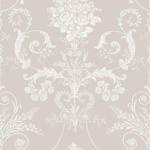 Graham & Brown Laura Ashley Signature Vol.1 vlies anyagú, szürke, fehér színű, barokk, virágos, Romantikus tapéta