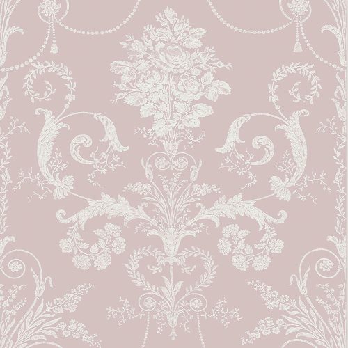 Graham & Brown Laura Ashley Signature Vol.1 vlies anyagú, fehér, rózsaszín  színű, barokk, virágos, Romantikus tapéta