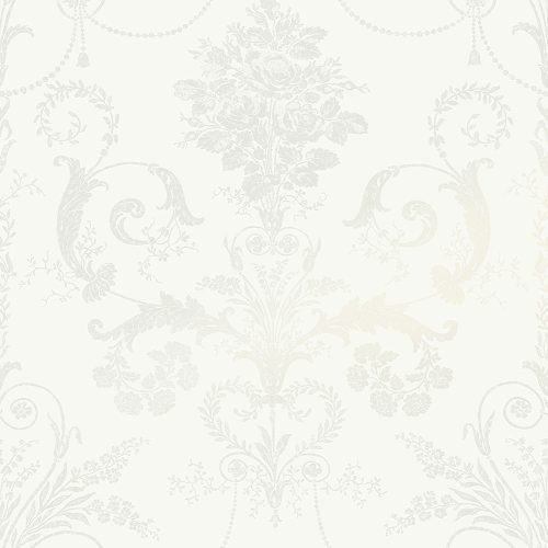 Graham & Brown Laura Ashley Signature Vol.1 vlies anyagú, fehér, gyöngyház színű, barokk, virágos, Romantikus tapéta