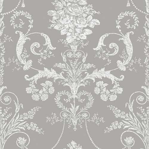 Graham & Brown Laura Ashley Signature Vol.1 vlies anyagú, szürke, fehér színű, barokk, virágos, Romantikus tapéta