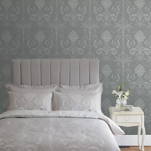 Graham & Brown Laura Ashley Signature Vol.1 vlies anyagú, szürke, fehér színű, barokk, virágos, Romantikus tapéta