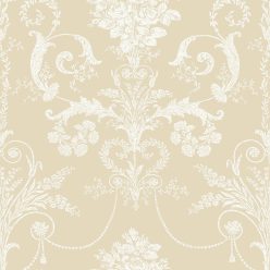   Graham & Brown Laura Ashley Signature Vol.1 vlies anyagú, beige, fehér színű, barokk, virágos, Romantikus tapéta