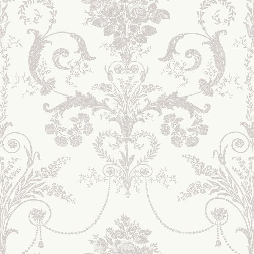 Graham & Brown Laura Ashley Signature Vol.1 vlies anyagú, fehér, szürke színű, barokk, virágos, Romantikus tapéta