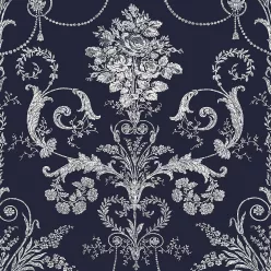   Graham & Brown Laura Ashley Signature Vol.1 vlies anyagú, kék, fehér színű, barokk, virágos, Romantikus tapéta