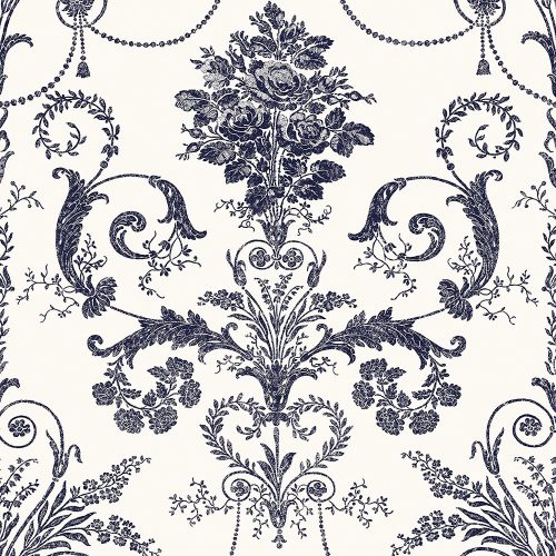 Graham & Brown Laura Ashley Signature Vol.1 vlies anyagú, kék, fehér színű, barokk, virágos, Romantikus tapéta