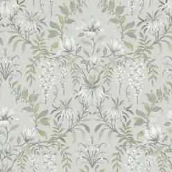   Graham & Brown Laura Ashley Signature Vol.1 vlies anyagú, fehér, szürke, zöld színű, virágos, Romantikus tapéta