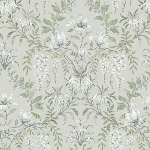 Graham & Brown Laura Ashley Signature Vol.1 vlies anyagú, fehér, szürke, zöld színű, virágos, Romantikus tapéta