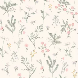   Graham & Brown Laura Ashley Signature Vol.1 vlies anyagú, fehér, zöld, sárga, rózsaszín színű, virágos, Romantikus tapéta