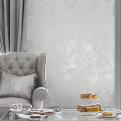   Graham & Brown Laura Ashley Signature Vol.1 vlies anyagú, zöld, gyöngyház színű, virágos, Romantikus tapéta