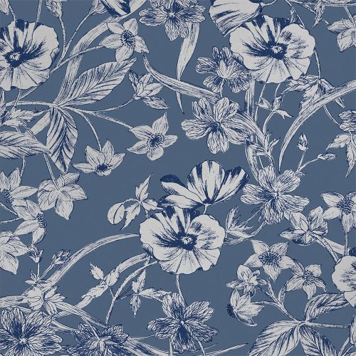 Graham & Brown Laura Ashley Signature Vol.1 vlies anyagú, kék, ezüst színű, virágos, Romantikus tapéta